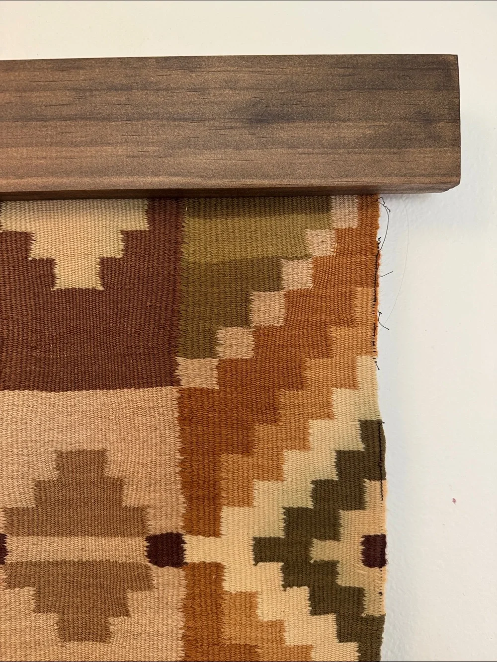 Handwoven Geometric Wall Hanging - Brown, Tan & Olive